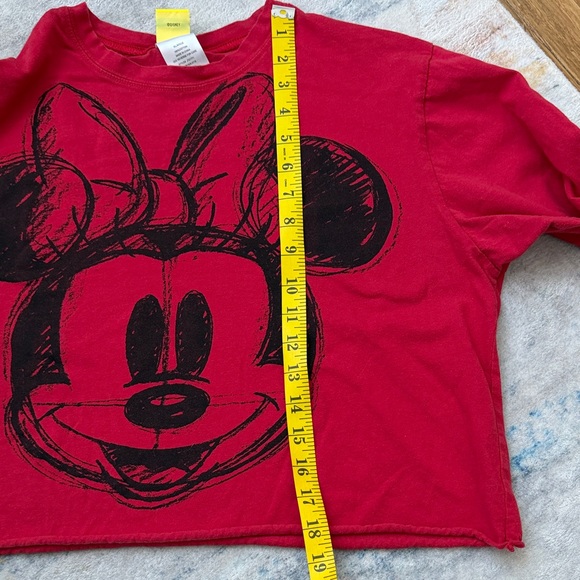 Disney Minnie Mouse Red Cropped Sweatshirt | Graphic Crewneck Pullover - Picture 5 of 5